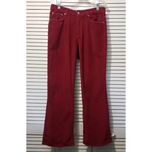 Asos Design Corduroy Pants Women's 32"x 31" Reg. Cranberry Red Bootcut Mid-Rise